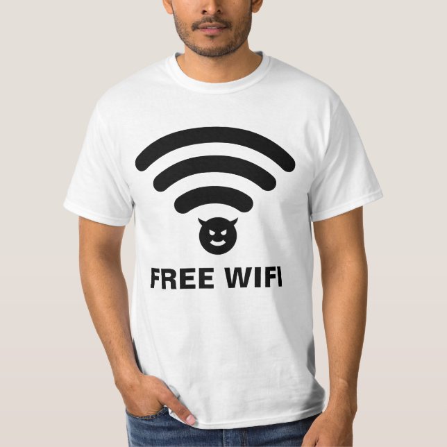 Gefährliches kostenloses WLAN T-Shirt (Vorderseite)