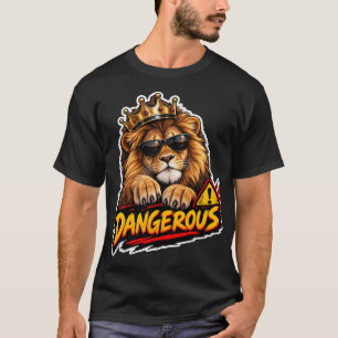 Gefährliches Löwenkönig Cool Boys T-Shirt Krone