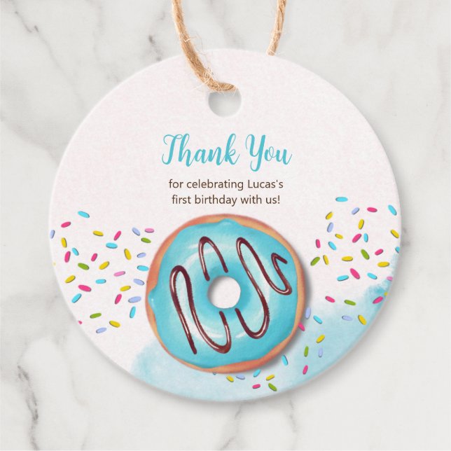 Gefäldemarken 1. Geburtstag Geschenkanhänger (Vorderseite)