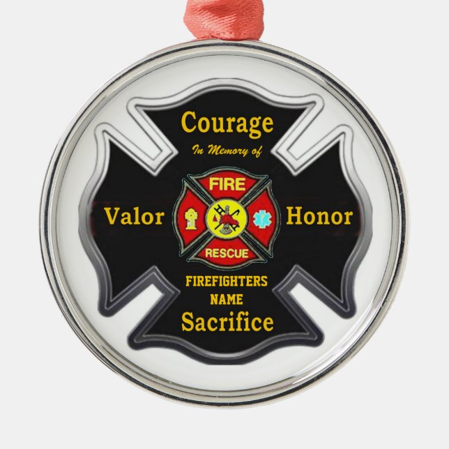 GEFALLEN ABER NICHT VERGESSEN SILBERNES ORNAMENT (Vorne)