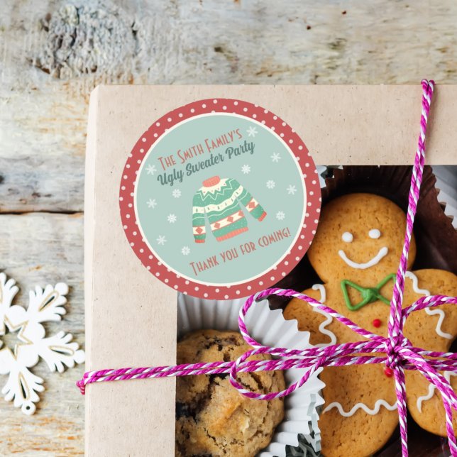 Gefallen Aufkleber Retro Ugly Sweater Holiday Part (Von Creator hochgeladen)