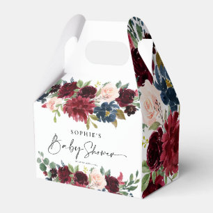 Gefallen Boxen Burgundy Blush Floral Baby Dusche Geschenkschachtel