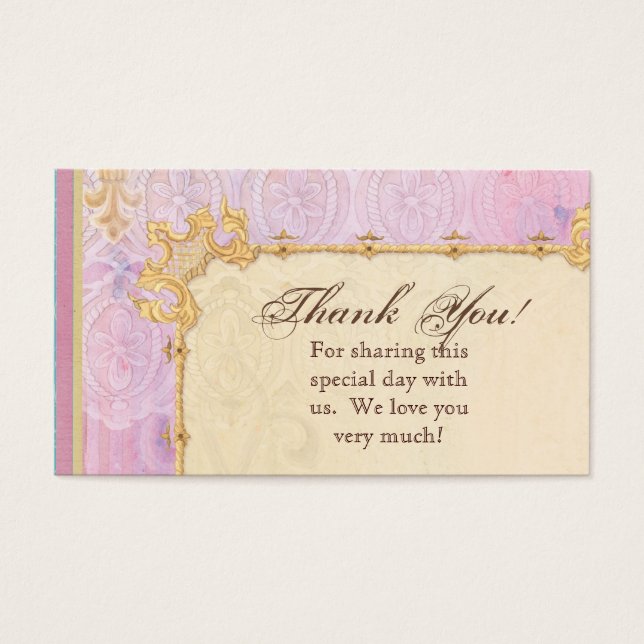Gefallen Geschenkkarten - Fleur di Lys Damask 2 -  (Vorderseite)