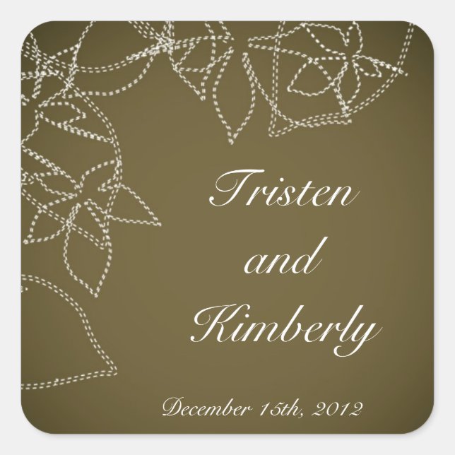 Gefallen Stickers Herbst Blumenfall Brown Zucker (Vorderseite)