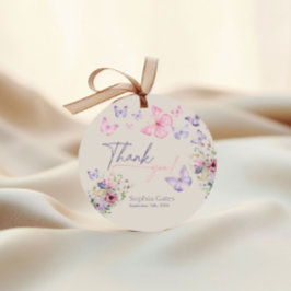 Gefallen Tags Butterfly Wildblume Danke Geschenkanhänger