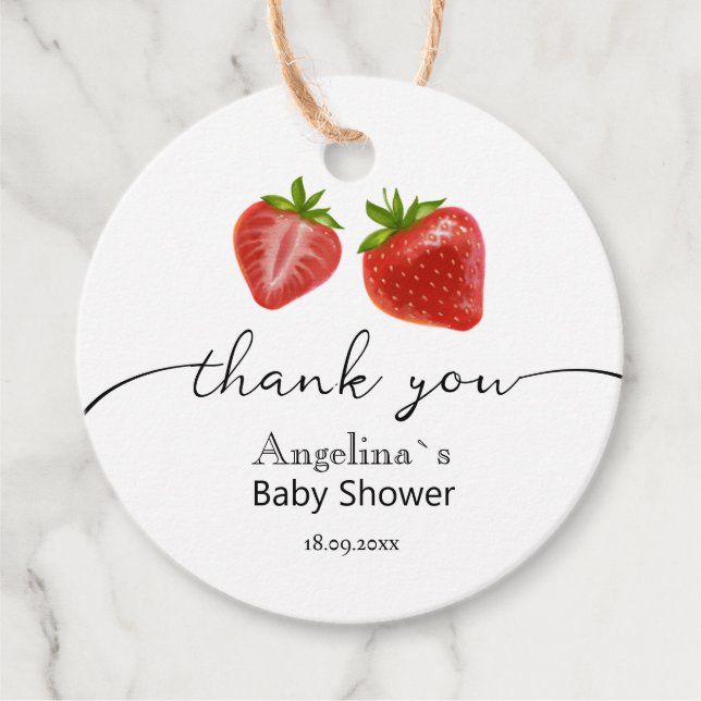 Gefallen Tags Danke Baby Dusche. Geschenkanhänger (Vorderseite)