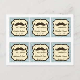 Gefallen Tags Ich Mustache Sie eine Frage Spaß bla Postkarte