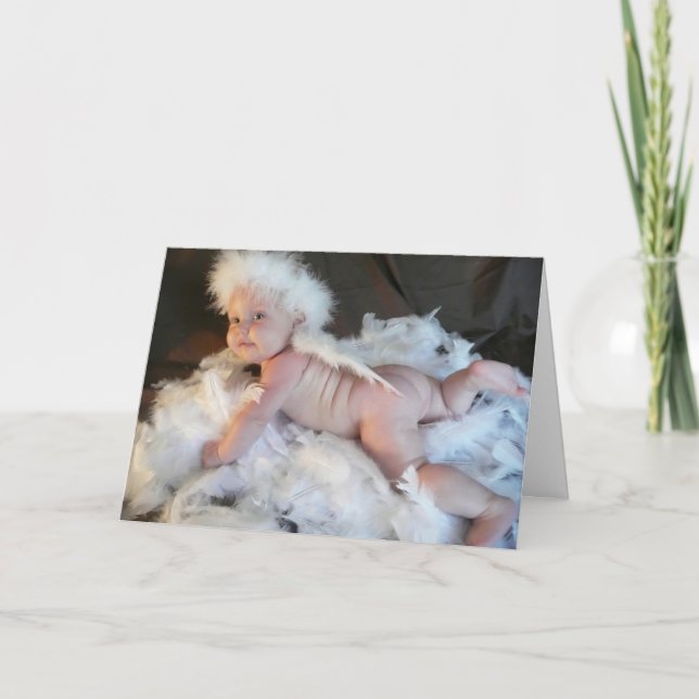 Gefallen vom Himmel Feiertagskarte (Vorderseite)