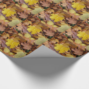 Gefallene Ahornblätter Gelber Herbst Natur Geschenkpapier