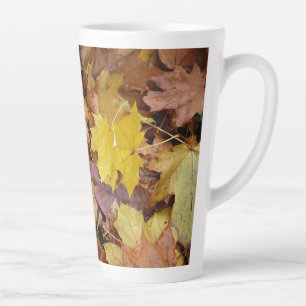 Gefallene Ahornblätter Gelber Herbst Natur Milchtasse