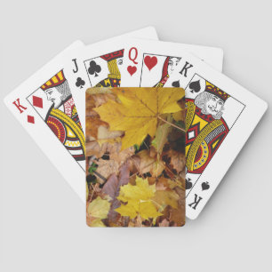 Gefallene Ahornblätter Gelber Herbst Natur Spielkarten