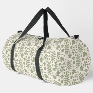 Gefallene Blätter Muster grün auf Creme Duffle Bag