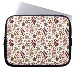 Gefallene Blätter Muster-Herbstfarben auf Weiß Laptopschutzhülle