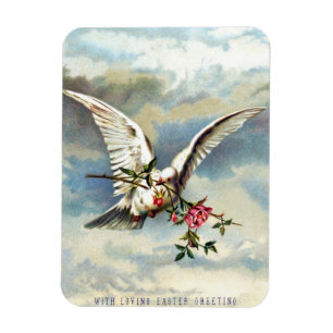 Gefallene Oster-Taube mit Rosen Magnet