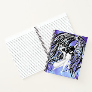 Gefallener Engel grau blau monochrom Notizbuch