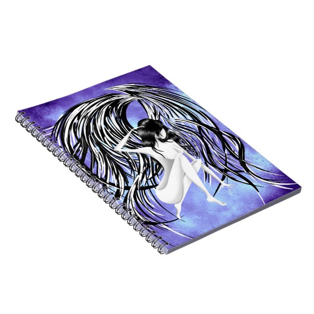 Gefallener Engel grau & blau Notizblock (Rechte Seite)