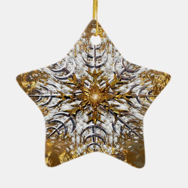 Gefallener Schnee Keramik Ornament (Hinten)