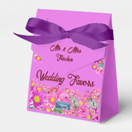 Gefälligkeit Box Bow2(Pink Blume Mix) RFPMDesign © Geschenkschachtel