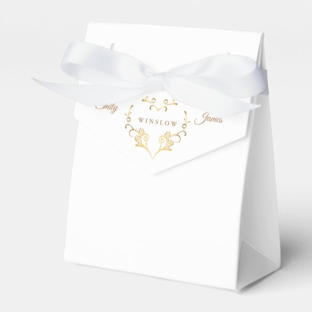 Gefälligkeit Box-Extravagantes Goldenes Herz Geschenkschachtel (Vorderseite)