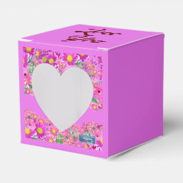 Gefälligkeit Box Herz (Rosa Blume Mix)RFPMDesign © Geschenkschachtel