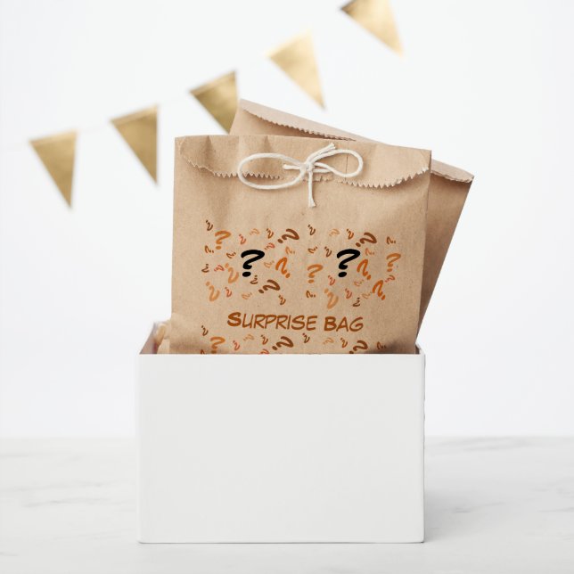 Gefälligkeitsbeutel - Fragezeichen für Grab Bag Geschenktütchen (Party)
