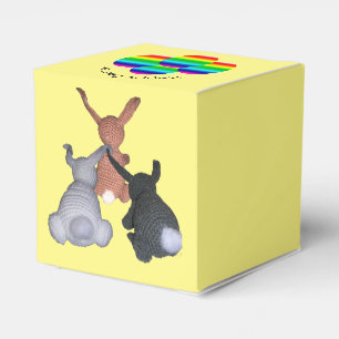 Gefälligkeitsbox - Drei Bunnys und vier Eier Geschenkschachtel