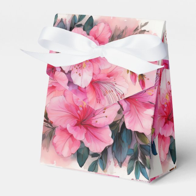Gefälligkeitsbox - Rosa Azaleen Geschenkschachtel (Vorderseite)