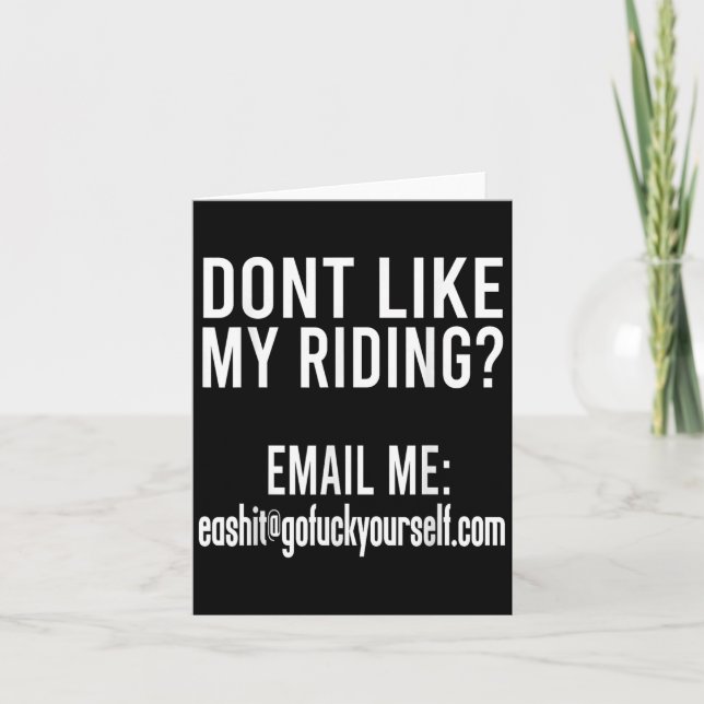 Gefällt Ihnen mein Fahrstil nicht? E-Mail an mich  Karte (Vorderseite)