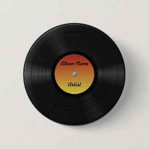 Gefälschte benutzerdefinierte Vinyl-Schallplatte Button