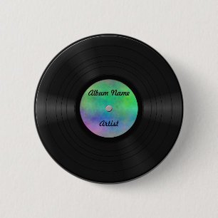 Gefälschte benutzerdefinierte Vinyl-Schallplatte Button