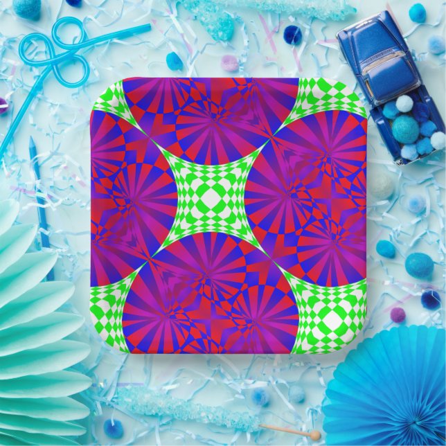 Gefaltete Abmessungen von Kenneth Yoncich Pappteller (Party)