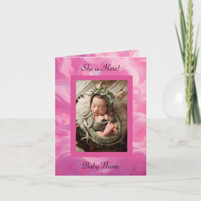 Gefaltete Ankündigungskarte Ankündigung (Vorderseite)