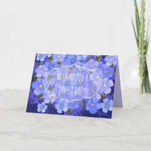Gefaltete "Brilliant Blue Flower"-Grußkarte Karte