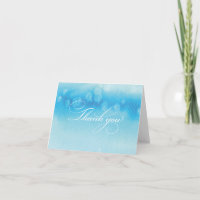 GEFALTETE DANKE-KARTE Ombre-Wasserfarbe aquablau