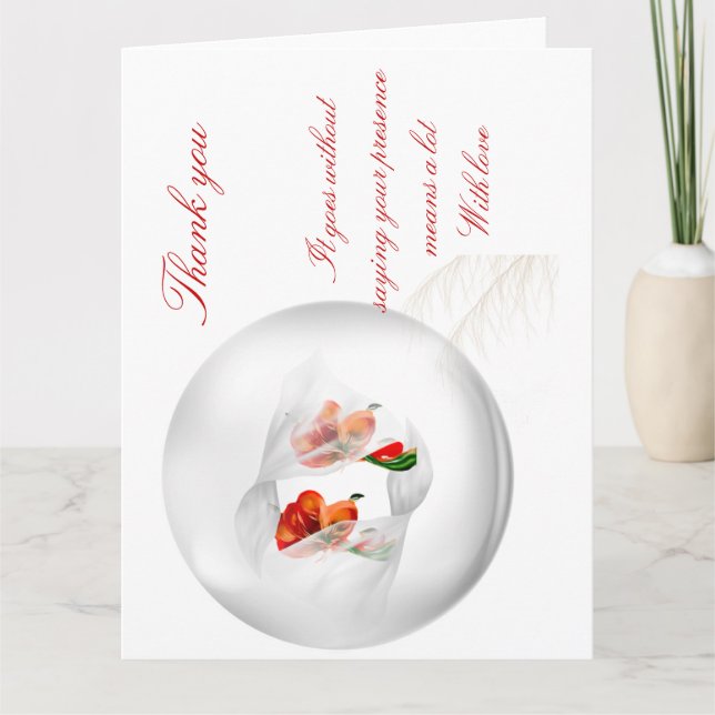 Gefaltete Dankeskarten Dankeskarte (Vorderseite)