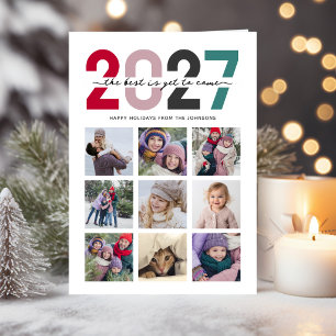 Gefaltete Foto-Collage Weihnachten 2027 9 Fotos