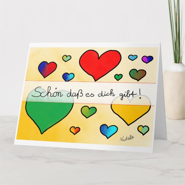 Gefaltete Grußkarte Schön, dass es dich gibt Karte (Vorderseite)