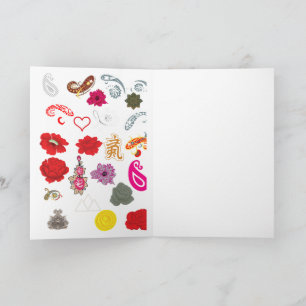 Gefaltete Grußkarten Paisley-Blumen-Eleganz Karte