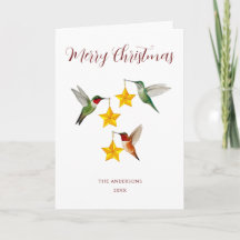 Gefaltete Kolibri-Weihnachtskarte