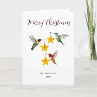 Gefaltete Kolibri-Weihnachtskarte Feiertagskarte