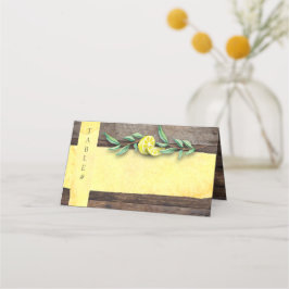 GEFALTETE PLATZKARTEN | Rustic Wood Lemon Wedding