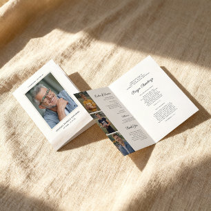 Gefaltetes Gedenkprogramm mit Foto-Cover Karte
