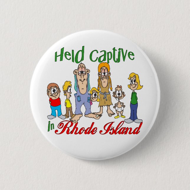 Gefangen auf Rhode Island Button (Vorderseite)