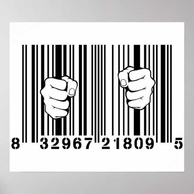 Gefangen durch den Konsum UPC Barcode Gefangengeno Poster (Vorne)