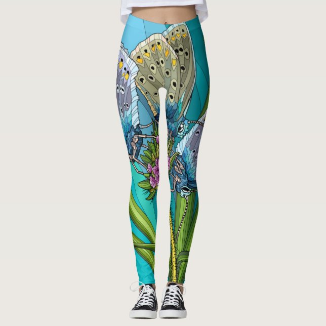 Gefangen in einem Schmetterling! Wearable Art Leggings (Vorderseite)