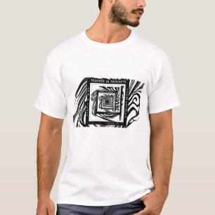 Gefangen in Gedanken   Spiral Square Optical Art T-Shirt