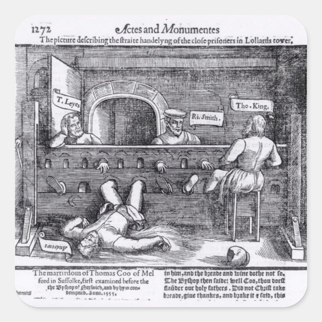 Gefangene im Pollerturm Quadratischer Aufkleber (Vorderseite)