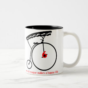 Gefangener "eine ruhige Zunge macht ein Zweifarbige Tasse