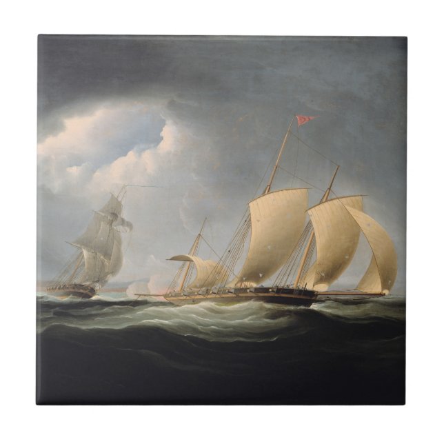 Gefangennahme der Tripolis | Thomas Birch Keramik  Fliese (Vorderseite)
