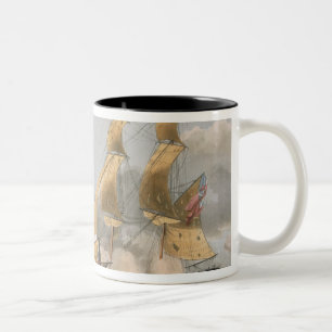 Gefangennahme des Argus am 14. August 1813 von ' Zweifarbige Tasse